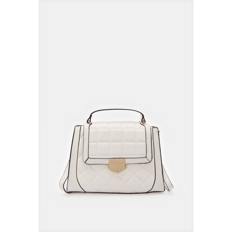 Women White Embellished Day Bag