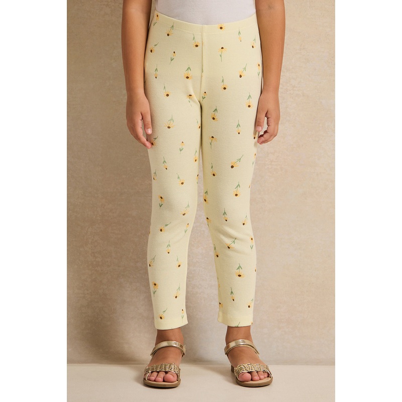 Girls Yellow Printed Leggings|2-3 Years|3-4 Years|4-5 Years|5-6 Years|6-7 Years|7-8 Years