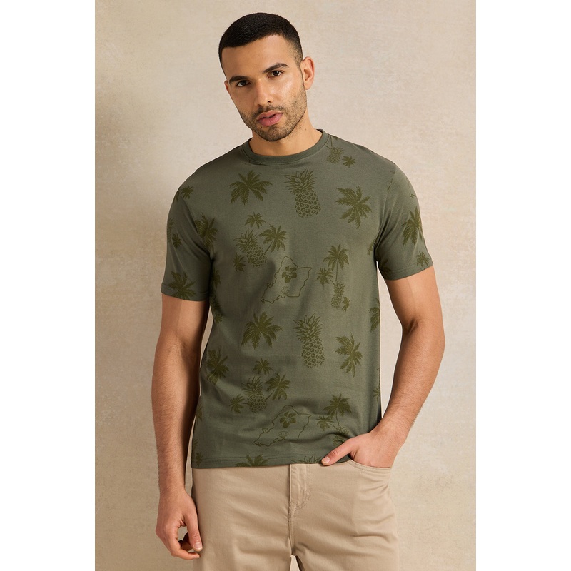 Men Green Printed T-Shirt|Small|Medium|Large|X-Large|XX-Large