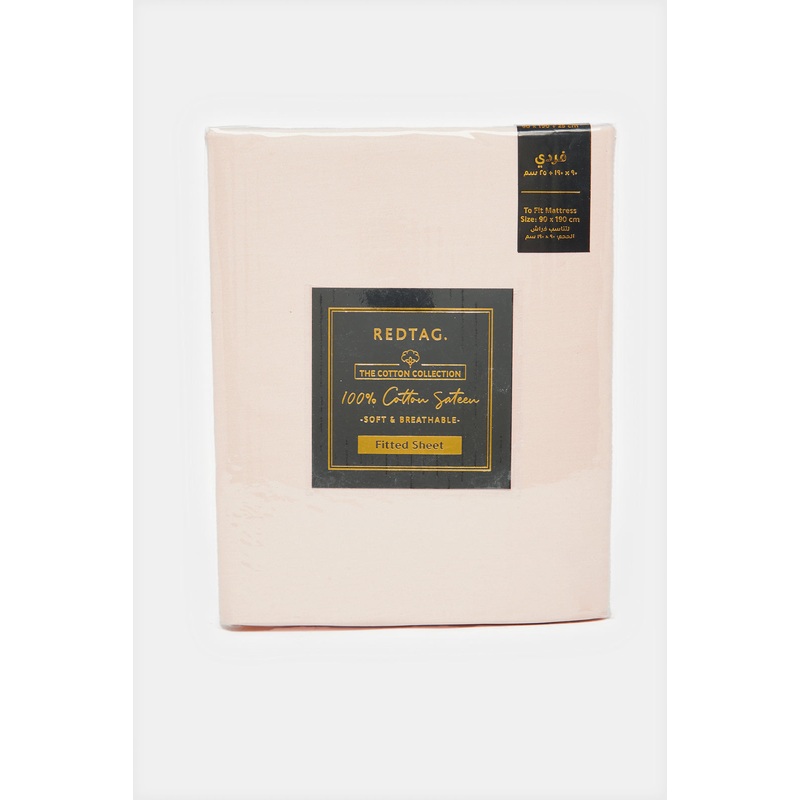 Pink Cotton Fitted Sheet (Single Size)