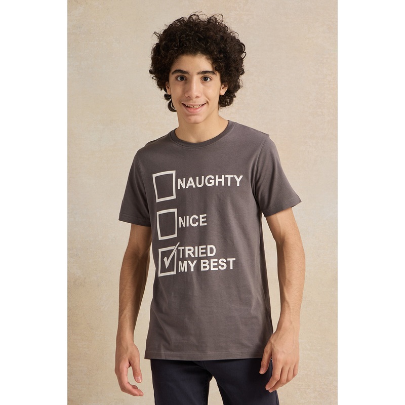 Senior Boys Charcoal Graphic T-Shirt