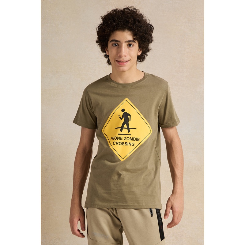 Senior Boys Olive Graphic T-Shirt