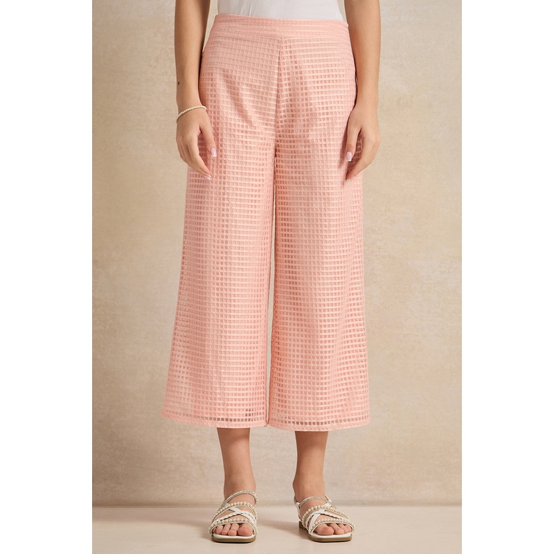 Senior Girls Peach Jacquard Culottes