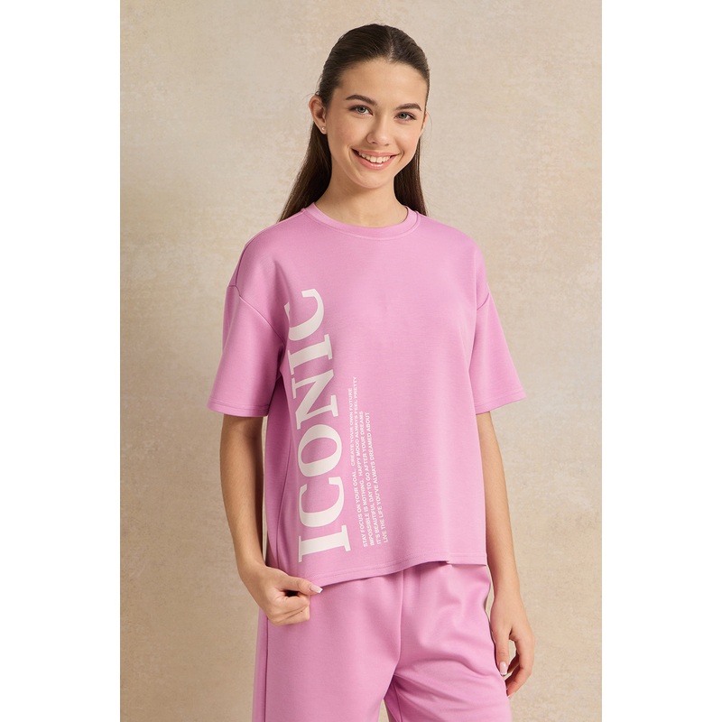 Senior Girls Pink Printed Top|8-9 Yrs (S)|9-10 Yrs (M)|11-12 Yrs (L)|13-14 Yrs (XL)|15-16 Yrs (XL)