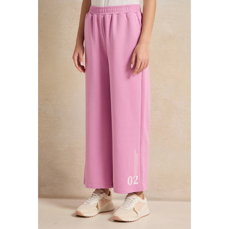 Senior Girls Pink Printed Wide Leg Pants