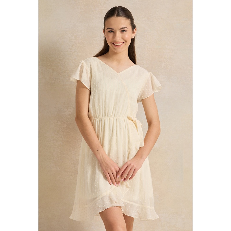 Senior Girls White Chiffon Dress