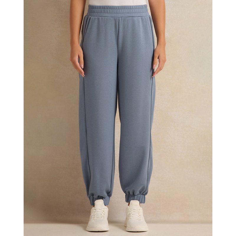 Women Blue Elasticated Jogger Pants
