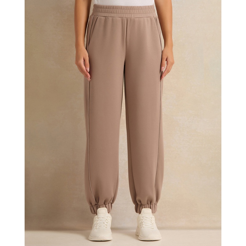 Women Brown Elasticated Jogger Pants