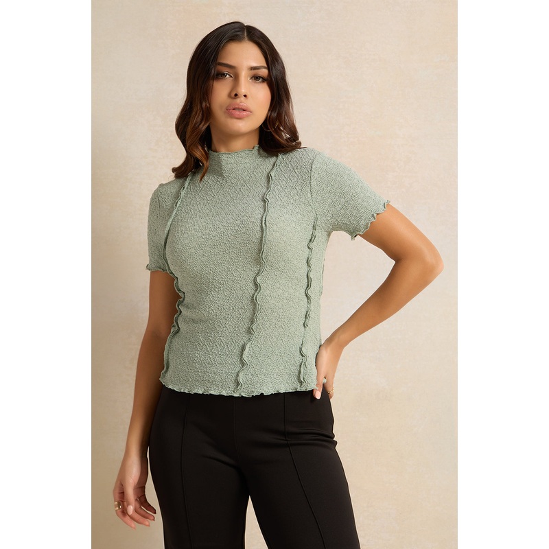 Women Mint Textured Top|UK8|UK10|UK12|UK14|UK16|UK18