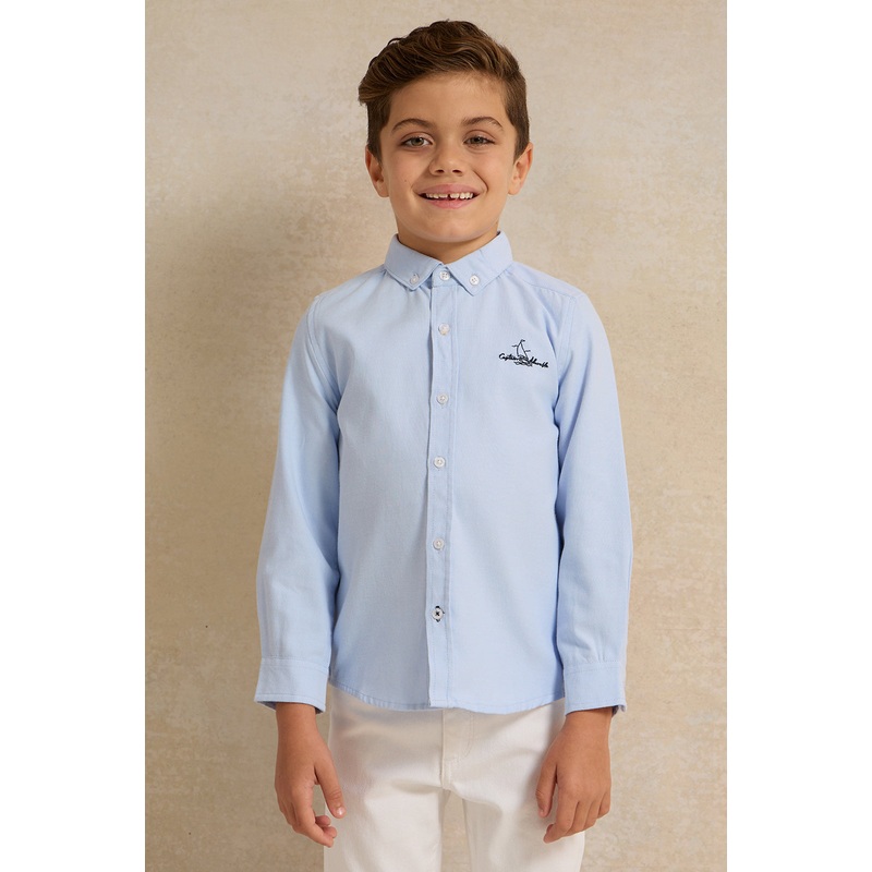 Boys Blue Long Sleeve Shirt|2-3 Years|3-4 Years|4-5 Years|5-6 Years|6-7 Years|7-8 Years