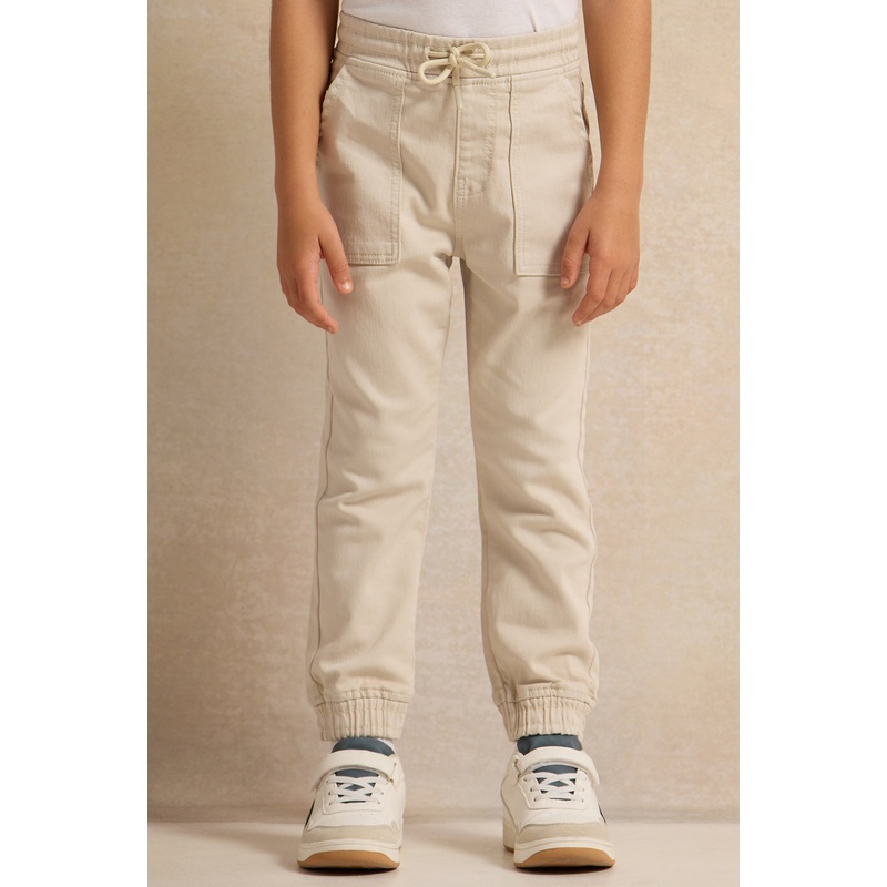 Boys Cream  Jogger Jeans|2-3 Years|3-4 Years|4-5 Years|5-6 Years|6-7 Years|7-8 Years