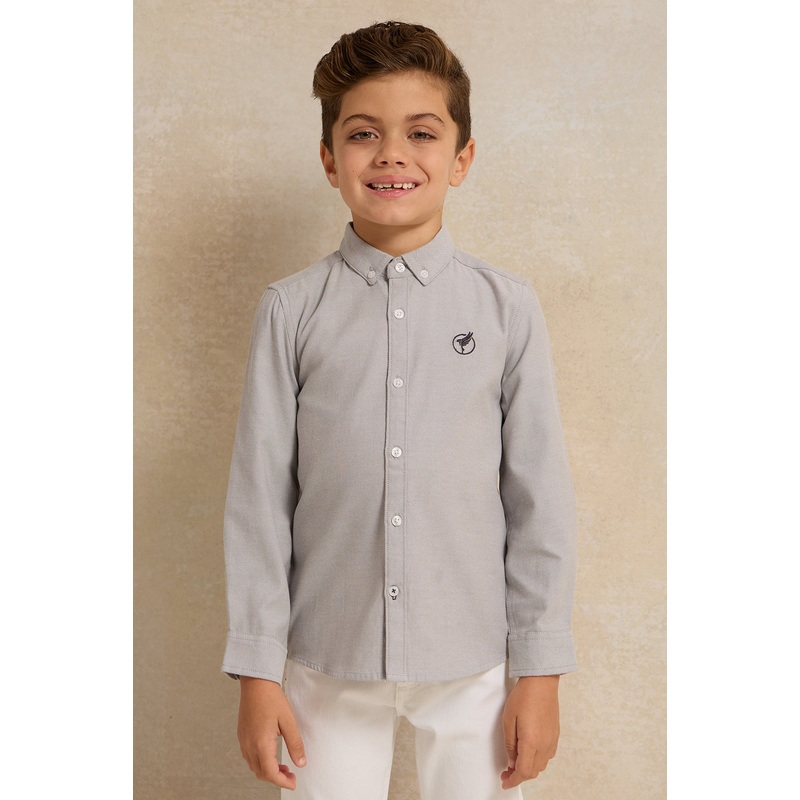 Boys Grey Long Sleeve Shirt|2-3 Years|3-4 Years|4-5 Years|5-6 Years|6-7 Years|7-8 Years