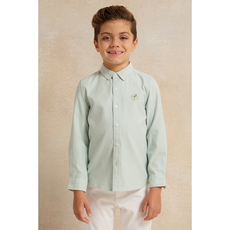 Boys Mint Long Sleeve Shirt|2-3 Years|3-4 Years|4-5 Years|5-6 Years|6-7 Years|7-8 Years