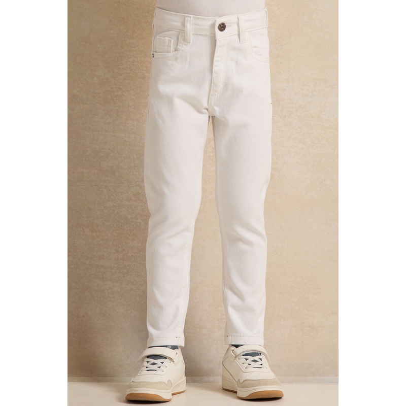 Boys White Regular Fit Jeans|2-3 Years|3-4 Years|4-5 Years|5-6 Years|6-7 Years|7-8 Years