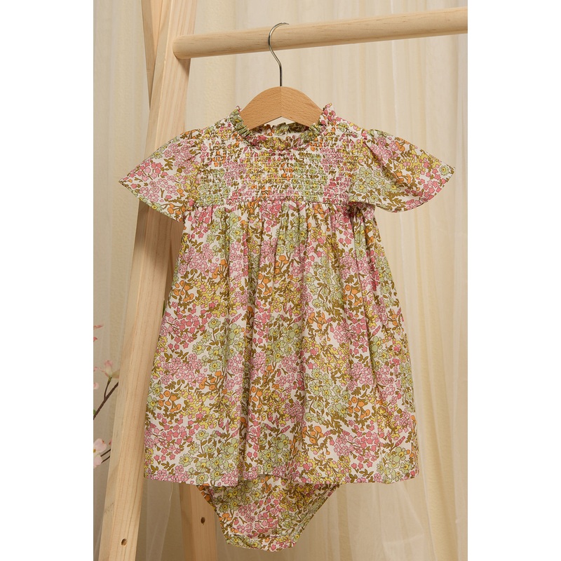 Infant Girls White Dress With Bloomer