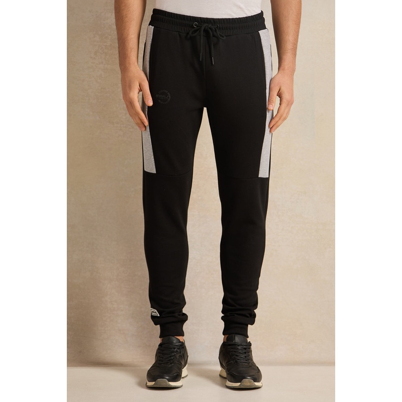 Men Black Embellished Track Pants