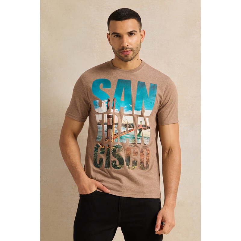 Men Brown Graphic T-Shirt|Small|Medium|Large|X-Large|XX-Large