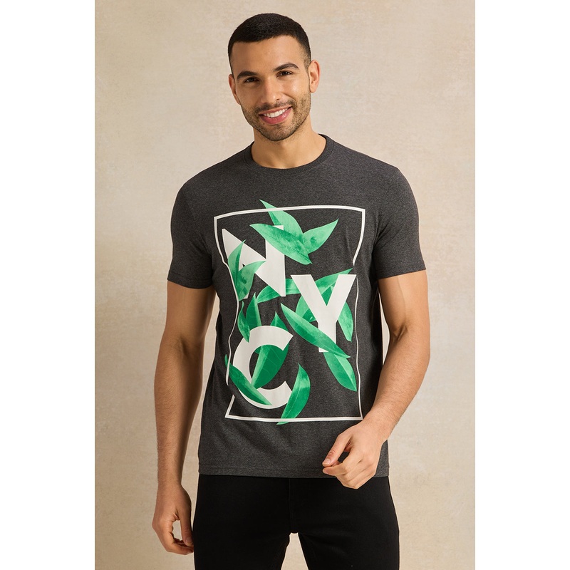 Men Charcoal Graphic T-Shirt|Small|Medium|Large|X-Large|XX-Large
