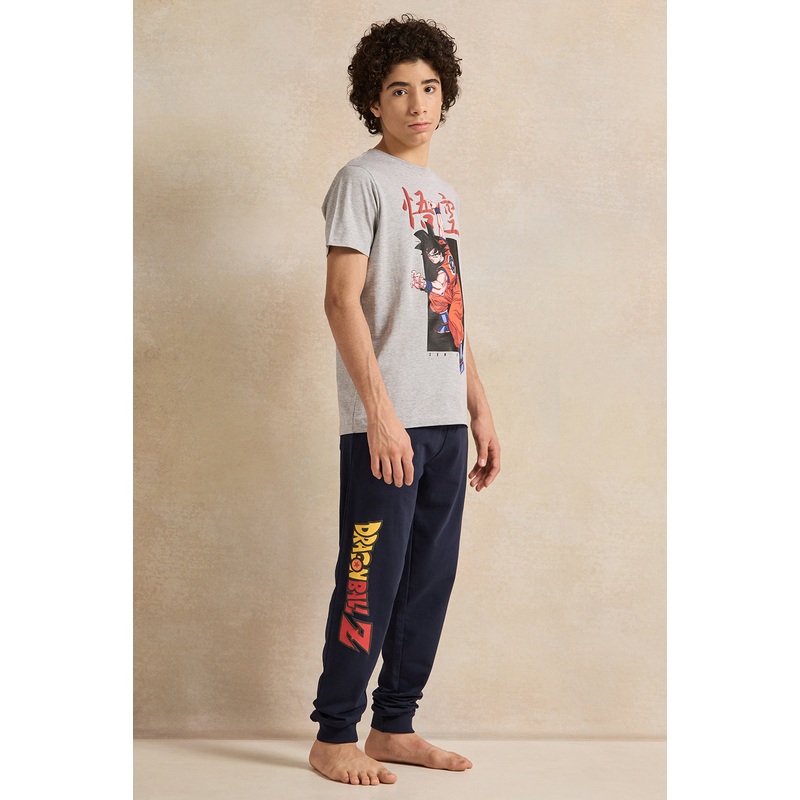 Senior Boys Grey And Navy Dragon Ball Z Pyjama Set (2 Piece)