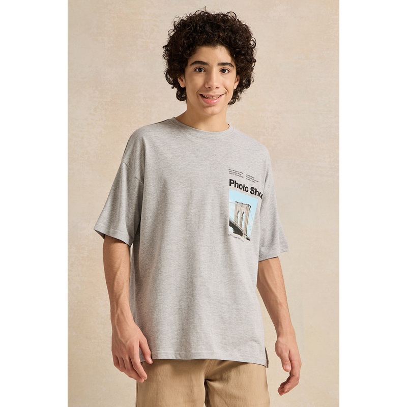 Senior Boys Grey Photographic T-Shirt