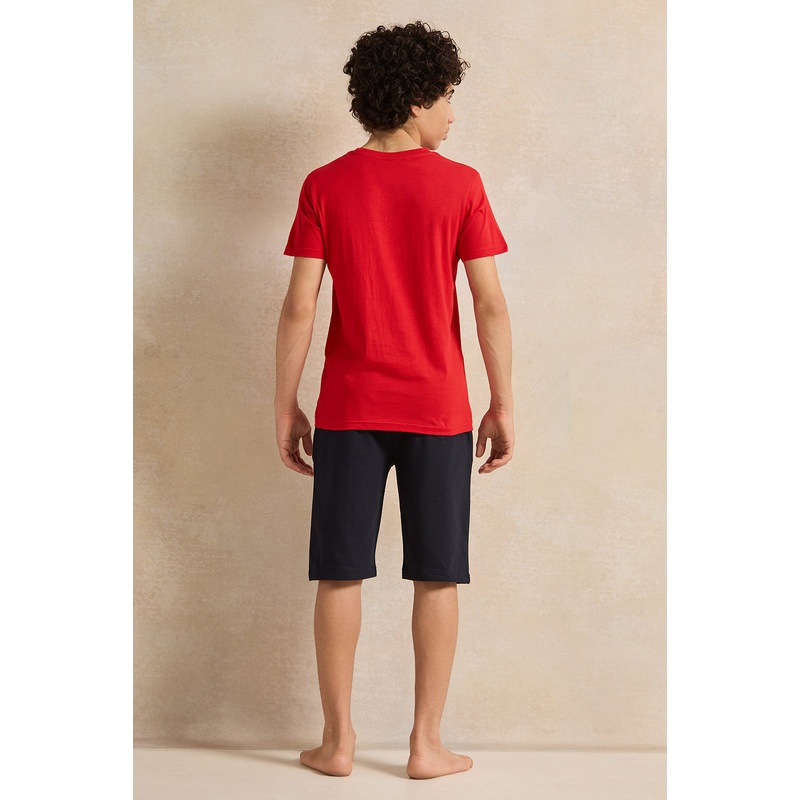 Senior Boys Red And Black Spiderman Pyjama Set (2 Piece)