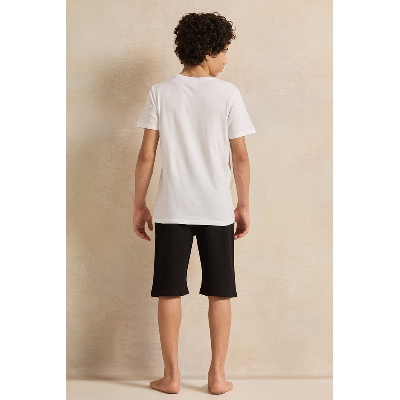 Senior Boys White And Black  PlayStation Pyjama Set (2 Piece)