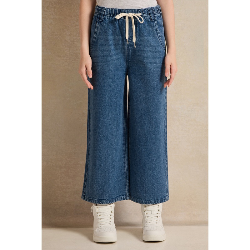 Senior Girls Blue  Culottes Jeans