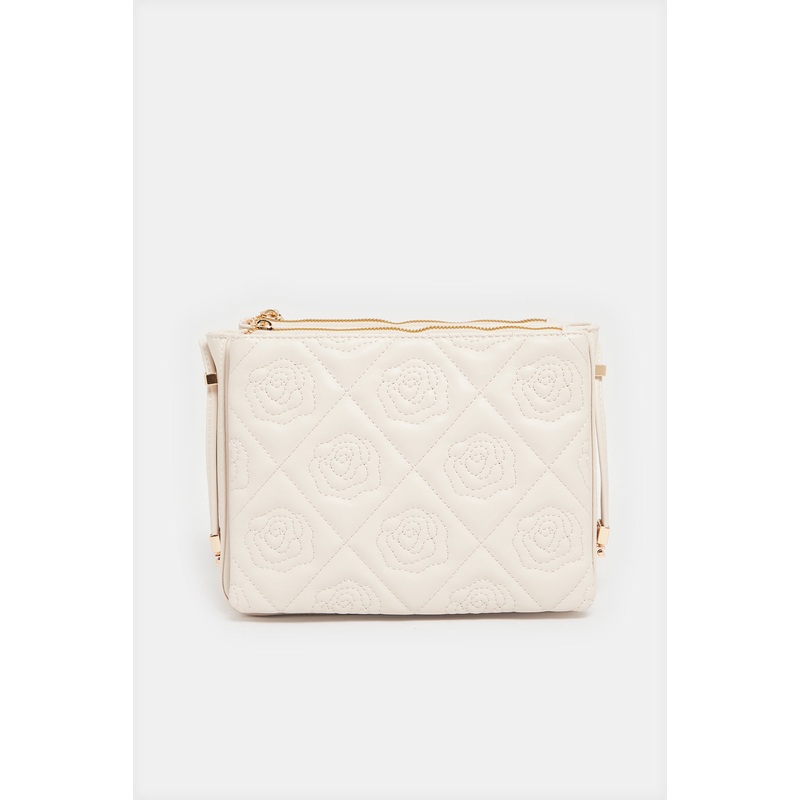 Women Beige Embellished Bag