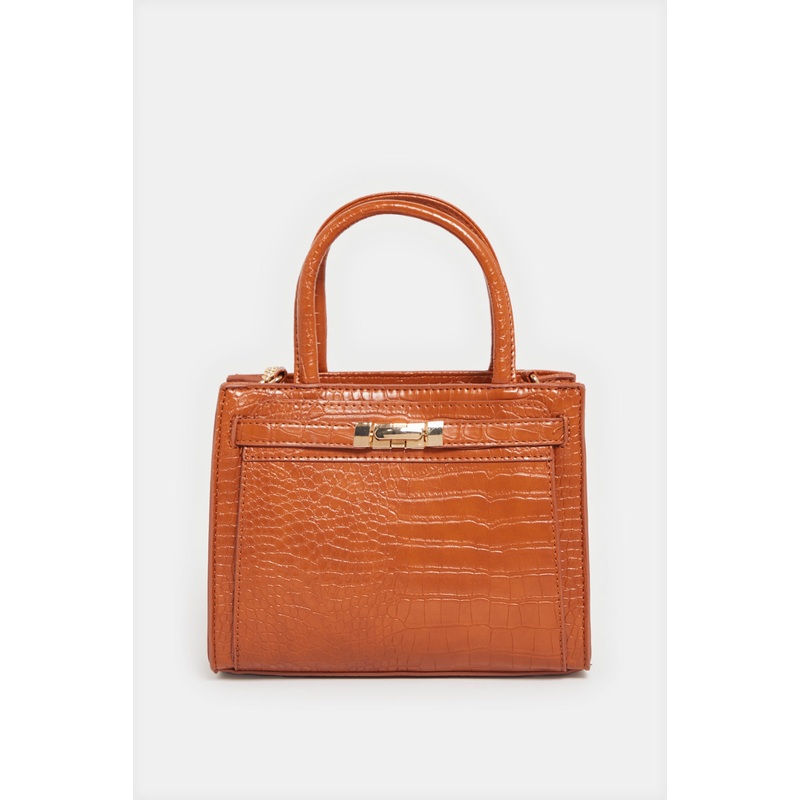 Women Orange Textured Bag