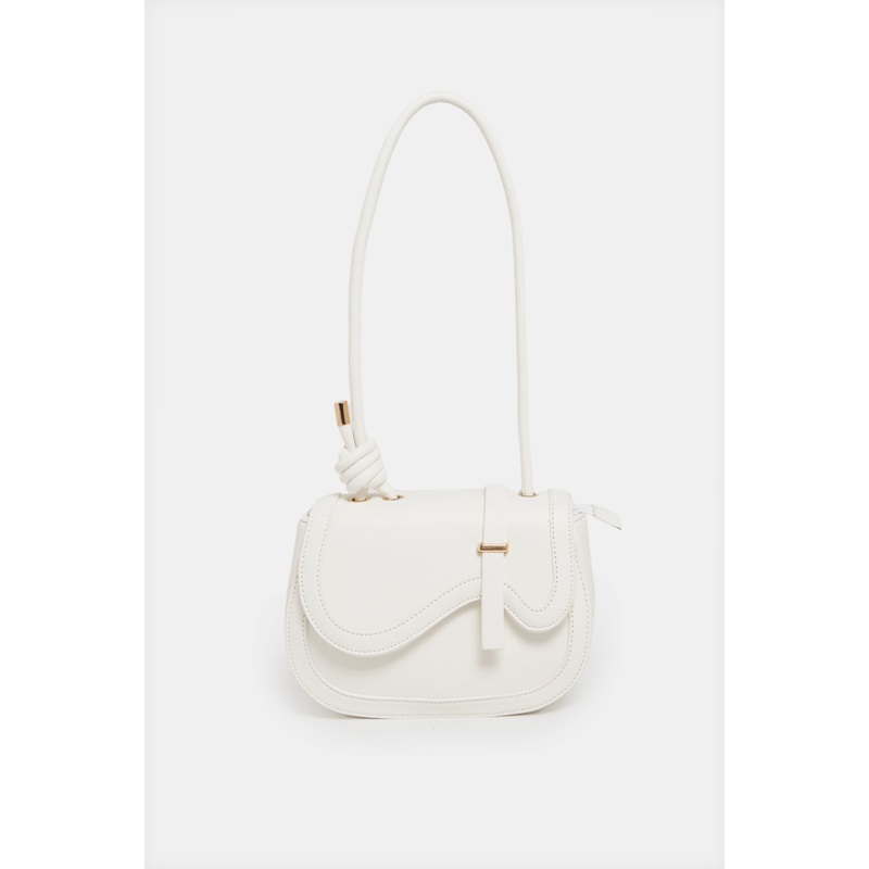 Women White Embellished Cross Body Bag