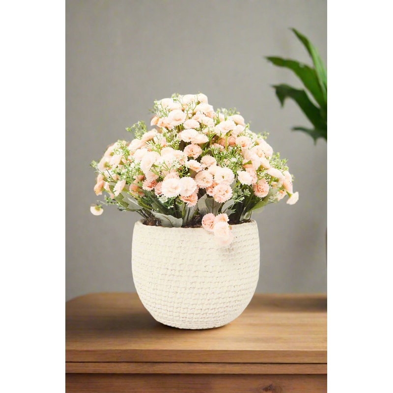 Artificial Pink Flower In Basket