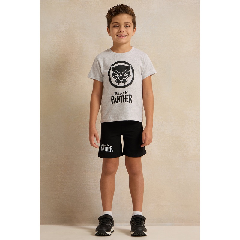 Boys Black And Grey Black Panther Casual Set (2 Piece)