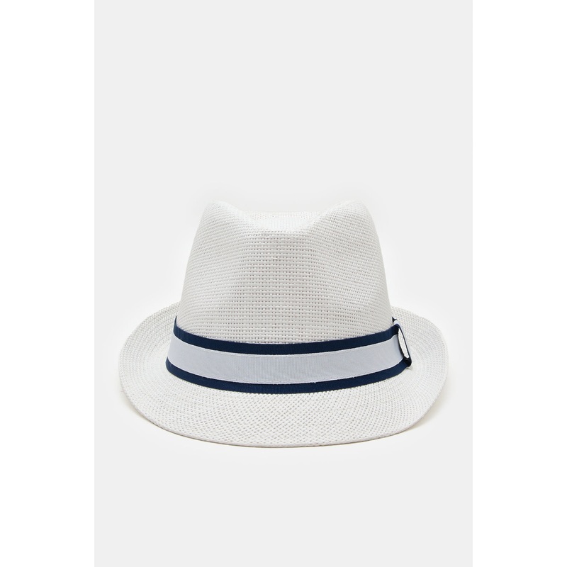 Boys White Fedora Hats With Band