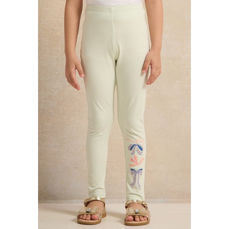 Girls Mint Placement Print Leggings