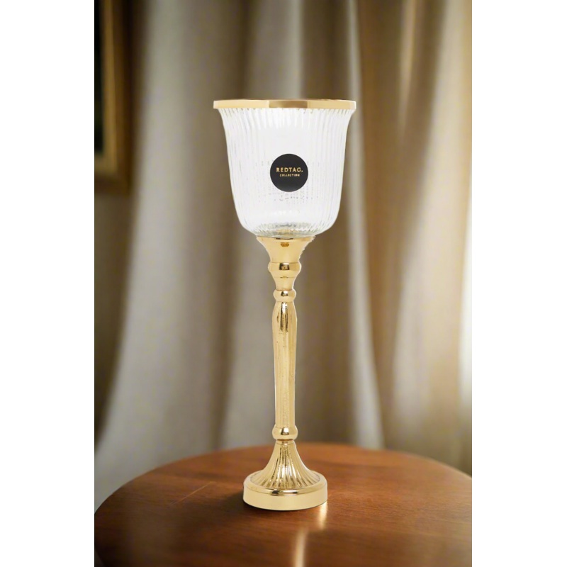 Gold Decorative Glass Hurricane