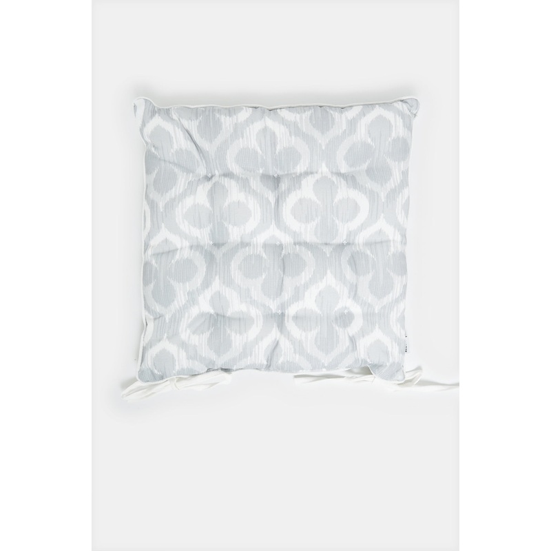 Grey Printed Chair Pad
