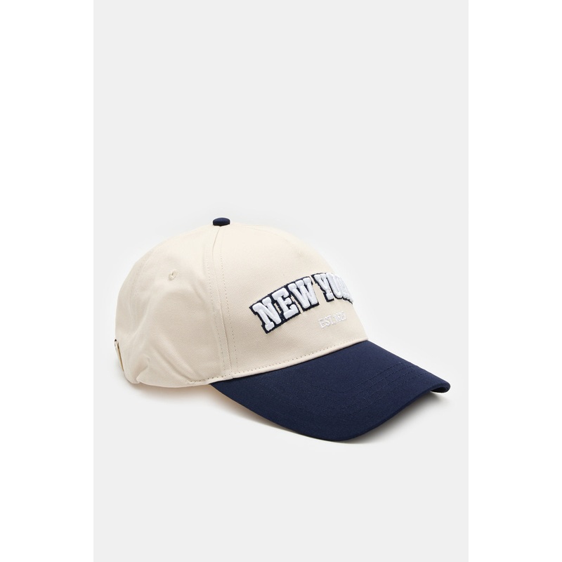 Men Beige Cap With Patch