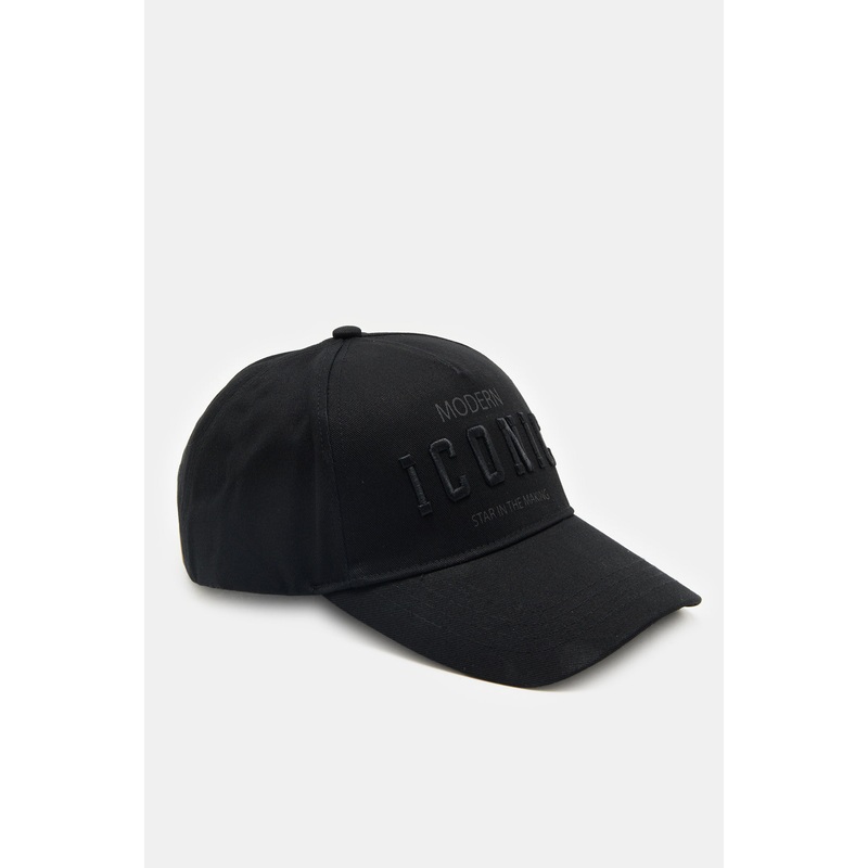 Men Black Printed Cap