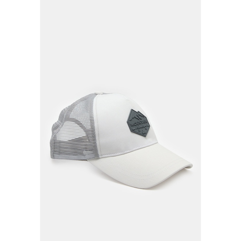 Men White Cap With Patch