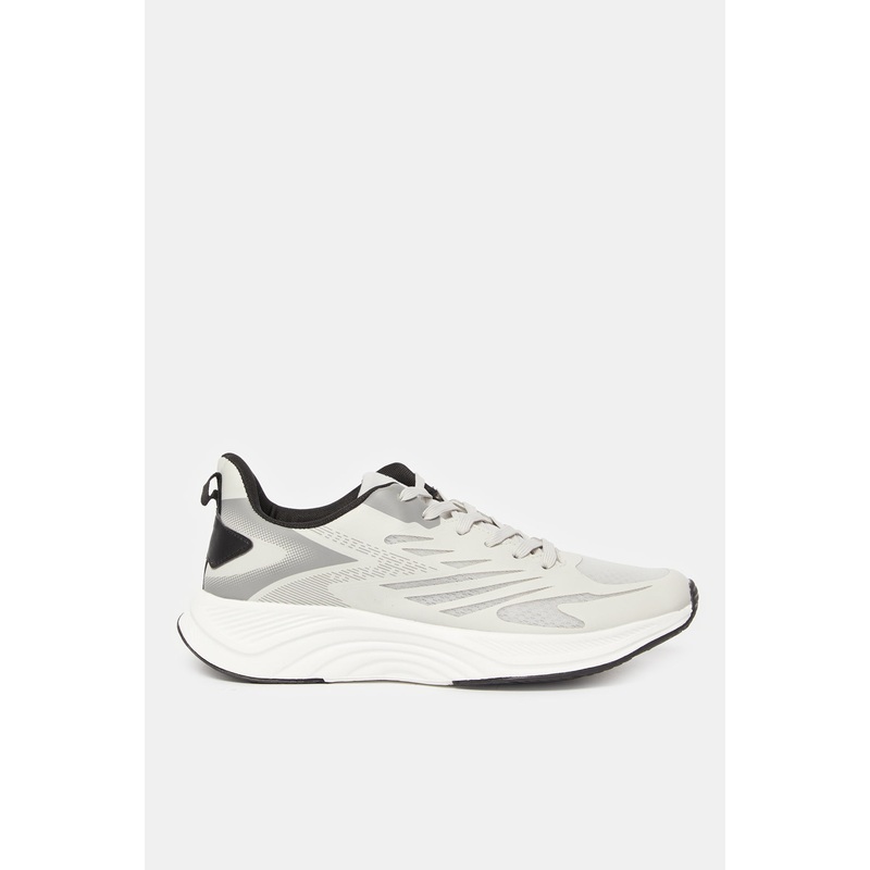 Men White Material Block Trainer