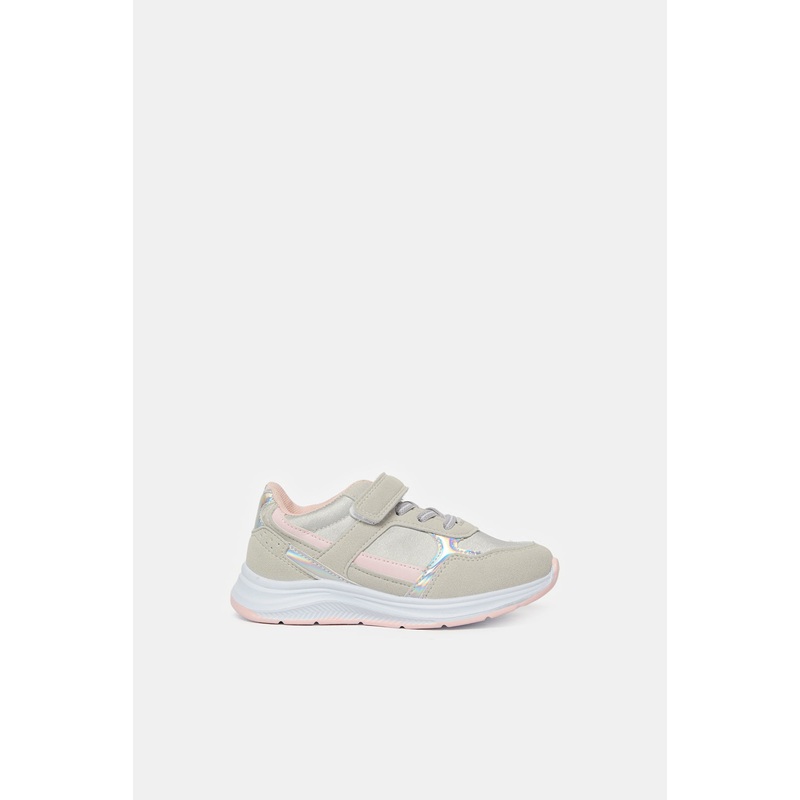 Senior Girl Grey Material Block Slim Runner