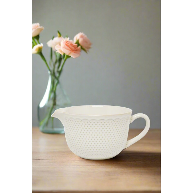 White Embossed Bowl (Medium)