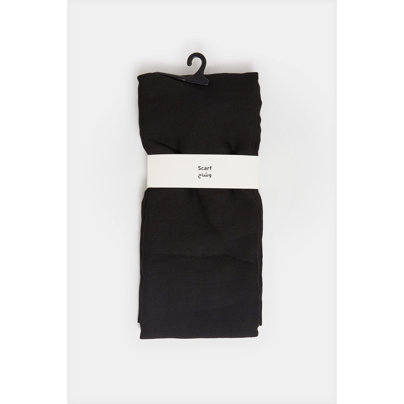 Women Black Solid Scarf|Default Title