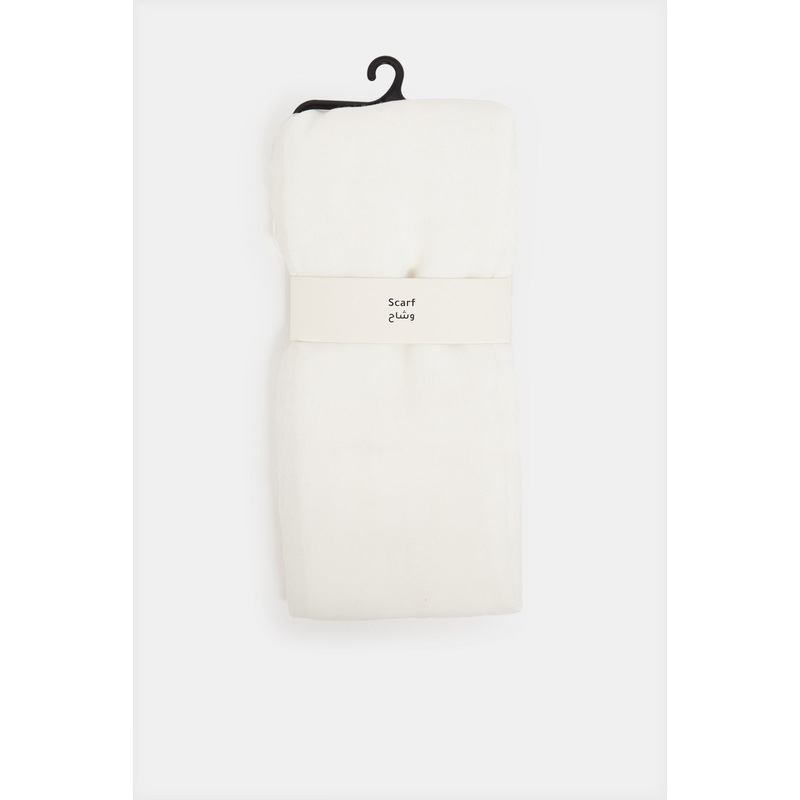 Women White Solid Scarf|Default Title
