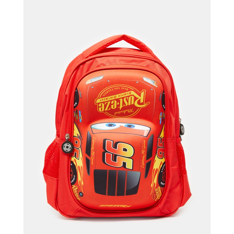 Boys Red Cars School Backpack (16 Inch)