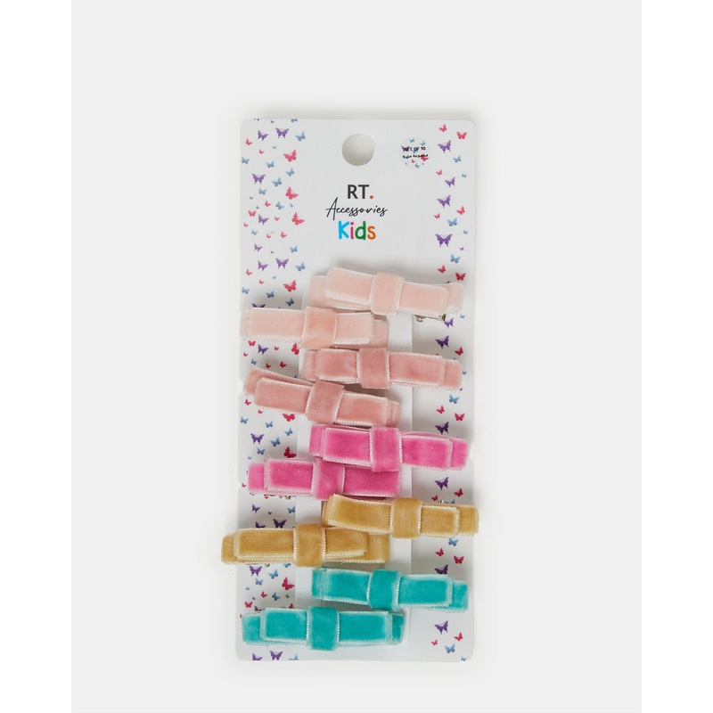 Girls Assorted Bow Hair Clip Set (Pack of 10)