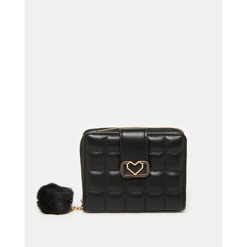 Girls Black Quilted Purse