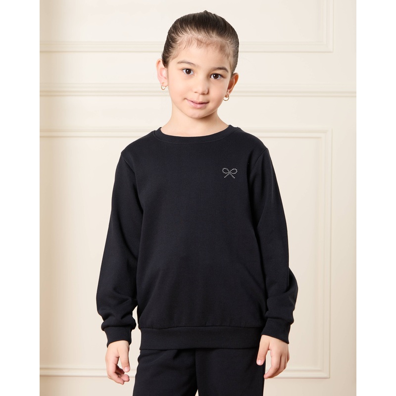 Girls Black Sweatshirt Set (Pack of 2)