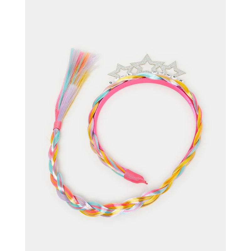 Girls Multicolour Headband With Synthetic Hair