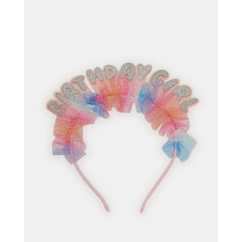 Girls Pink Birthday Girl Headband